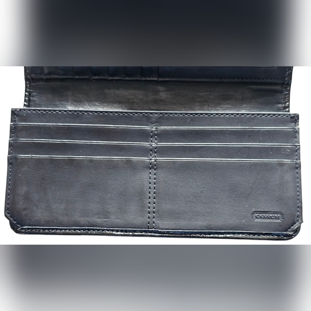 Coach Black and Gray Dotted Op Art Bifold Signature Wallet/clutch - Picture 7 of 10